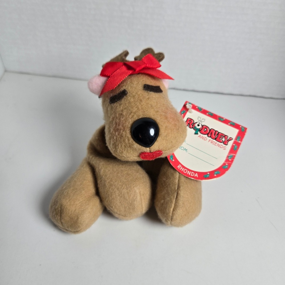 Vintage 1987 Rodney Reindeer Rhonda Burger King Plush Stuffed Animal Christmas